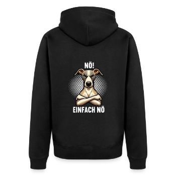 Nö Einfach Nö Whippet Windhund Whippets Windhunde - Unisex Premium Bio Zip Hoodie - Schwarz - Hinten - Nico (187cm)