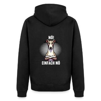 Nö Einfach Nö Whippet Windhund Whippets Windhunde - Unisex Premium Bio Zip Hoodie - Schwarz - Hinten - Nico (187cm)