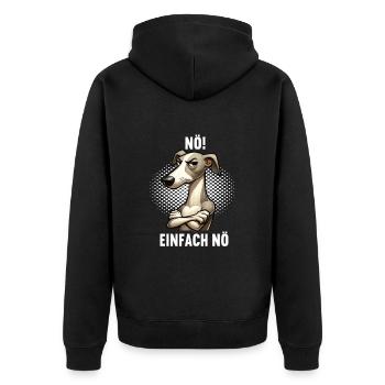 Nö Einfach Nö Whippet Windhund Whippets Windhunde - Unisex Premium Bio Zip Hoodie - Schwarz - Hinten - Nico (187cm)