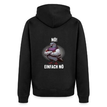 Nö Einfach Nö Taube Tauben Taubenzüchter Täubchen - Unisex Premium Bio Zip Hoodie - Schwarz - Hinten - Nico (187cm)