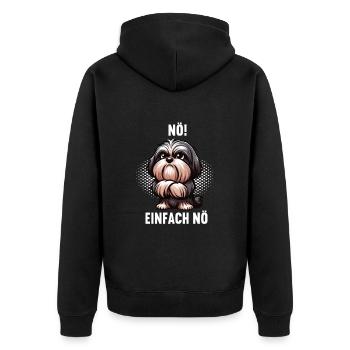 Nö Einfach Nö Havaneser Havaneserbesitzer Havanese - Unisex Premium Bio Zip Hoodie - Schwarz - Hinten - Nico (187cm)