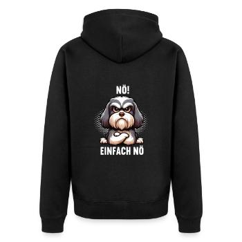 Nö Einfach Nö Havaneser Havaneserbesitzer Havanese - Unisex Premium Bio Zip Hoodie - Schwarz - Hinten - Nico (187cm)