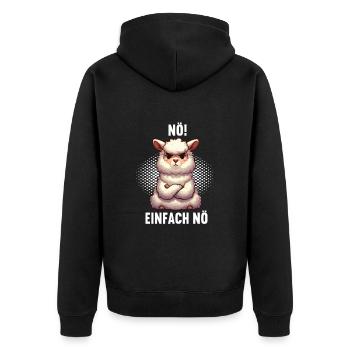 Nö Einfach Nö lama Alpaka lamas Alpakabesitzer - Unisex Premium Bio Zip Hoodie - Schwarz - Hinten - Nico (187cm)