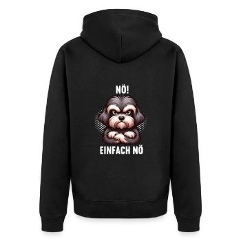 Nö Einfach Nö Havaneser Havaneserbesitzer Havanese - Unisex Premium Bio Zip Hoodie - Schwarz - Hinten - Nico (187cm)