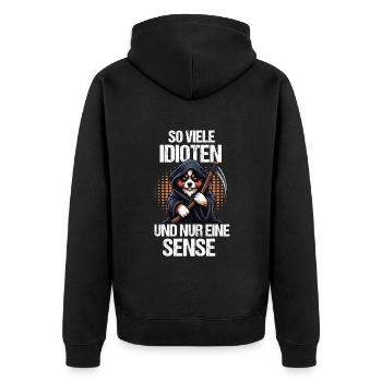So Viele Idioten Australian Shepherd Aussie hund - Unisex Premium Bio Zip Hoodie - Schwarz - Hinten - Nico (187cm)