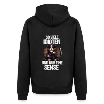 So Viele Idioten Australian Shepherd Aussie hund - Unisex Premium Bio Zip Hoodie - Schwarz - Hinten - Nico (187cm)