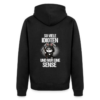 So Viele Idioten Kaninchen Hase Hasen langohr - Unisex Premium Bio Zip Hoodie - Schwarz - Hinten - Nico (187cm)