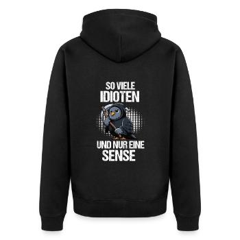 So Viele Idioten Taube Tauben Taubenzüchter vogel - Unisex Premium Bio Zip Hoodie - Schwarz - Hinten - Nico (187cm)