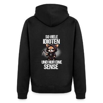 So Viele Idioten Chihuahua Chihuahuabesitzer Chis - Unisex Premium Bio Zip Hoodie - Schwarz - Hinten - Nico (187cm)