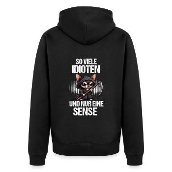 So Viele Idioten Chihuahua Chihuahuabesitzer Chis - Unisex Premium Bio Zip Hoodie - Schwarz - Hinten - Nico (187cm)