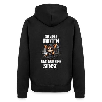 So Viele Idioten Chihuahua Chihuahuabesitzer Chis - Unisex Premium Bio Zip Hoodie - Schwarz - Hinten - Nico (187cm)