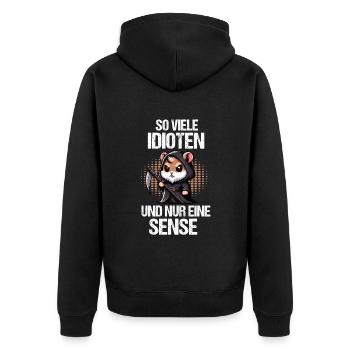 So Viele Idioten Hamster Goldhamster Zwerghamster - Unisex Premium Bio Zip Hoodie - Schwarz - Hinten - Nico (187cm)