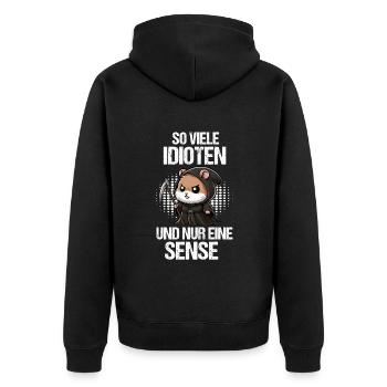 So Viele Idioten Hamster Goldhamster Zwerghamster - Unisex Premium Bio Zip Hoodie - Schwarz - Hinten - Nico (187cm)