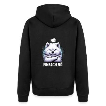 Nö Einfach Nö Samojede Samojedenbesitzer - Unisex Premium Bio Zip Hoodie - Schwarz - Hinten - Nico (187cm)