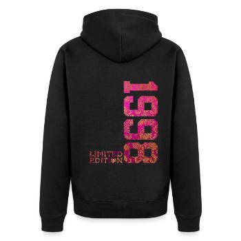 28. GEBURTSTAG PINK LIMITED EDITION 1998 - Unisex Premium Bio Zip Hoodie - Schwarz - Hinten - Nico (187cm)