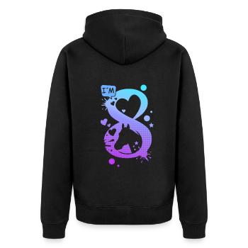 8. Geburtstag Pferde 8 Jahre Mädchen Reiterin - Unisex Premium Bio Zip Hoodie - Schwarz - Hinten - Nico (187cm)