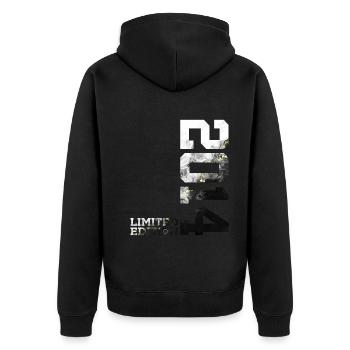12. GEBURTSTAG 12 JAHRE LIMITED EDITION 2014 - Unisex Premium Bio Zip Hoodie - Schwarz - Hinten - Nico (187cm)