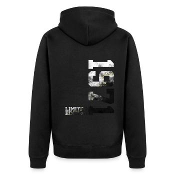 55TH BIRTHDAY 55 YEARS LIMITED EDITION 1971 - Unisex Premium Organic Zip Hoodie - black - Back - Nico (187cm)