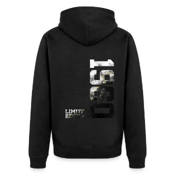 66. GEBURTSTAG 66 JAHRE LIMITED EDITION 1960 - Unisex Premium Bio Zip Hoodie - Schwarz - Hinten - Nico (187cm)