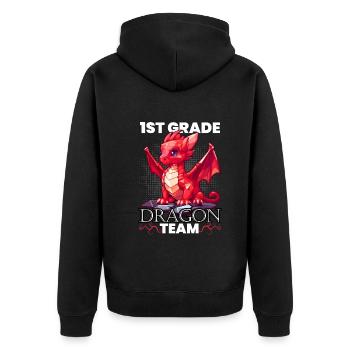 Enrollment Dragon Team First Class - Unisex Premium Organic Zip Hoodie - black - Back - Nico (187cm)