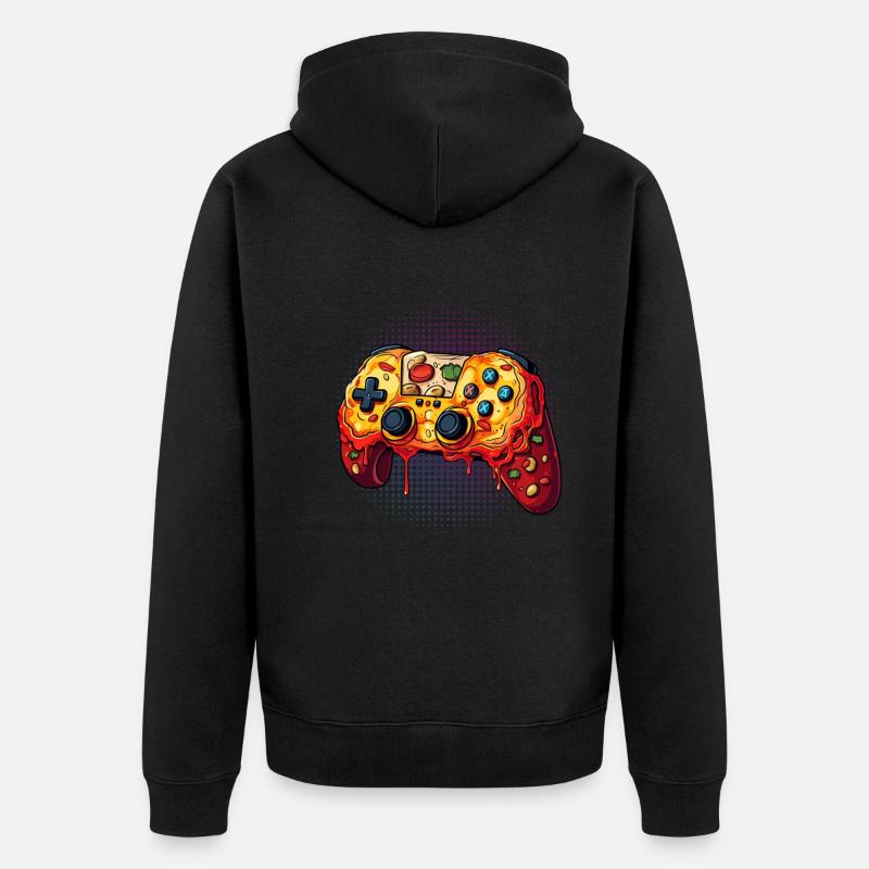Jeux vidéo Pizza Gaming Controller - Veste à capuche bio Premium Unisexe - noir