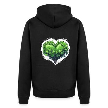 Baum Herz Gärtner Botaniker Natur Garten - Unisex Premium Bio Zip Hoodie - Schwarz - Hinten - Nico (187cm)