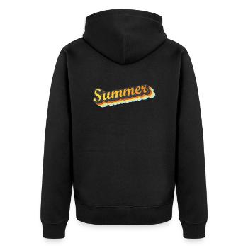 Summer - Unisex Premium Bio Zip Hoodie - Schwarz - Hinten - Nico (187cm)