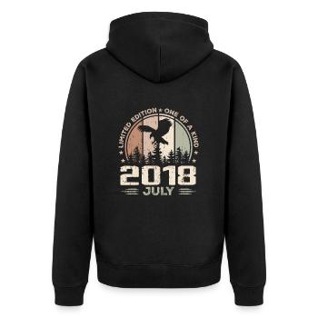 Incomparable depuis juillet 2018, 6e Anniversaire - Veste à capuche bio Premium Unisexe - noir - Dos - Nico (187cm)