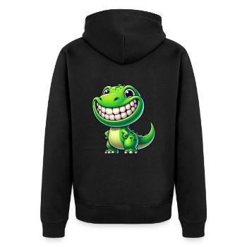 Dinosaure mignon T-Rex Cartoon Friendly - Veste à capuche bio Premium Unisexe - noir - Dos - Nico (187cm)