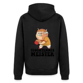 Table Tennis Master Grandpa Table Tennis Player - Unisex Premium Organic Zip Hoodie - black - Back - Nico (187cm)