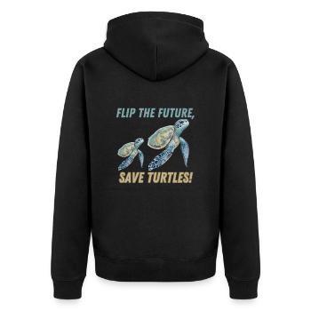flip the future, save turtles! - Veste à capuche bio Premium Unisexe - noir - Dos - Nico (187cm)