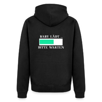 Schwanger Baby lädt Ladebalken Geschenkidee lustig - Unisex Premium Bio Zip Hoodie - Schwarz - Hinten - Nico (187cm)