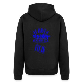 I have absolutely no desire to fit in - Unisex Premium Organic Zip Hoodie - black - Back - Nico (187cm)