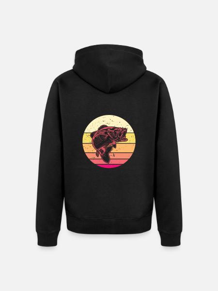 Perch predatory fishing - Unisex Premium Organic Zip Hoodie - black