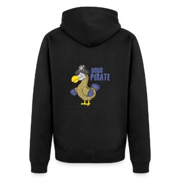 Dodo Pirat - Unisex Premium Bio Zip Hoodie - Schwarz - Hinten - Nico (187cm)