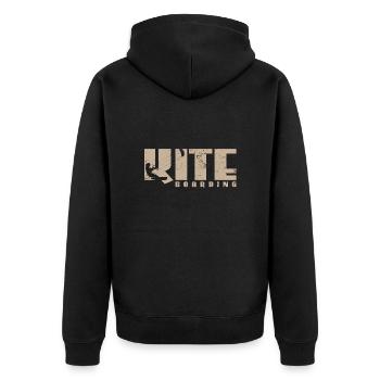 Kite Boarding - Unisex Premium Bio Zip Hoodie - Schwarz - Hinten - Nico (187cm)