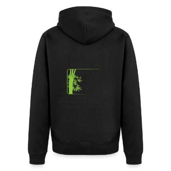 Bamboo Forest in Asia Sweet Grass - Unisex Premium Organic Zip Hoodie - black - Back - Nico (187cm)