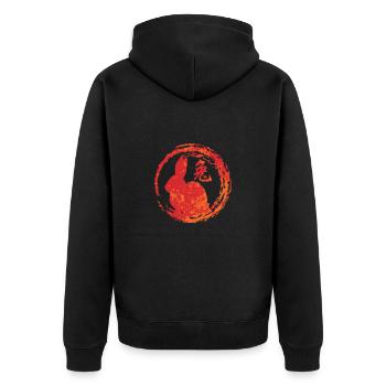Hare zodiaque chinois - Veste à capuche bio Premium Unisexe - noir - Dos - Nico (187cm)