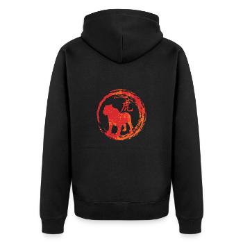 Zodiaque chinois tigre - Veste à capuche bio Premium Unisexe - noir - Dos - Nico (187cm)