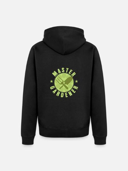 Gardening "Master Gardener" - Unisex Premium Organic Zip Hoodie - black