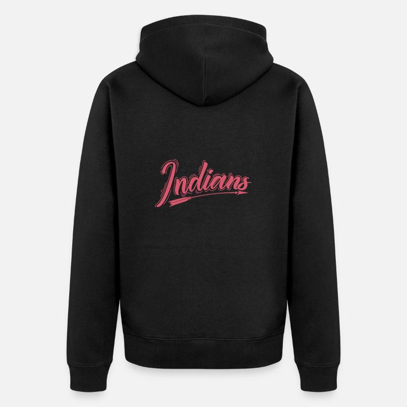 Indianer mit Pfeil Indians - Unisex Premium Bio Zip Hoodie - Schwarz
