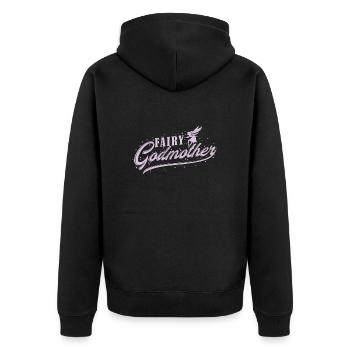 Fee Fairy Godmother - Unisex Premium Bio Zip Hoodie - Schwarz - Hinten - Nico (187cm)
