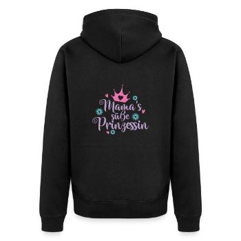 Mama's süße Prinzessin - Unisex Premium Bio Zip Hoodie - Schwarz - Hinten - Nico (187cm)