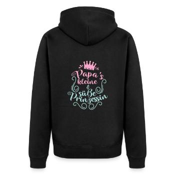 Papa's kleine und süße Prinzessin - Unisex Premium Bio Zip Hoodie - Schwarz - Hinten - Nico (187cm)