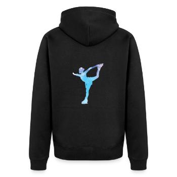 Eiskunstlauf Schlittschuh laufen Eis - Unisex Premium Bio Zip Hoodie - Schwarz - Hinten - Nico (187cm)