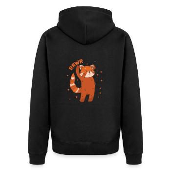 Katzenbär brüllt Bärenkatze Bambus Nepal - Unisex Premium Bio Zip Hoodie - Schwarz - Hinten - Nico (187cm)