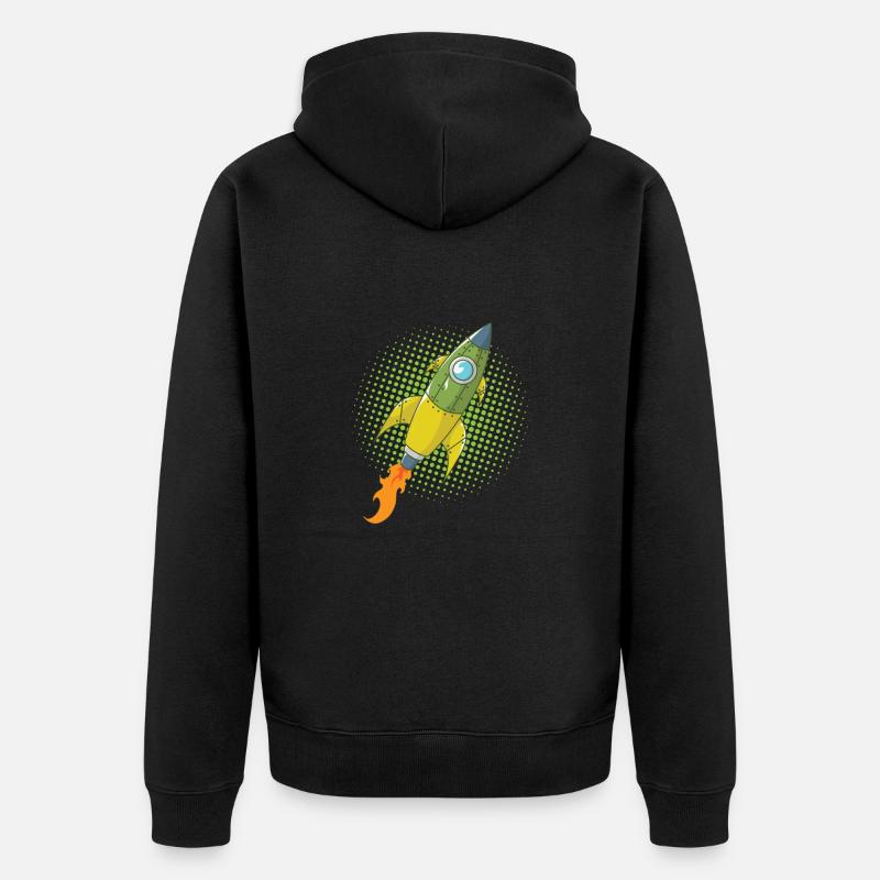 Rocket Comic Spaceship Spacecraft Missile - Veste à capuche bio Premium Unisexe - noir