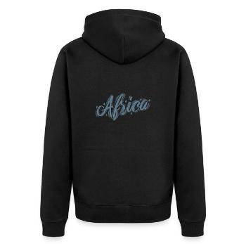 Afrika Kontinent Land Karte Erde - Unisex Premium Bio Zip Hoodie - Schwarz - Hinten - Nico (187cm)