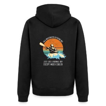 Garçon de kayak en eau vive comme un garçon normal - Veste à capuche bio Premium Unisexe - noir - Dos - Nico (187cm)