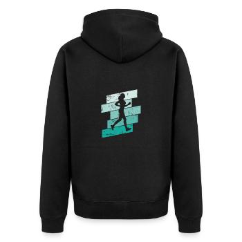 Jogging Fitness Sports Running - Unisex Premium Organic Zip Hoodie - black - Back - Nico (187cm)